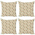 thumbnail image 1 of Ambesonne Geometric Throw Pillow Cover 4 Pack, Angled Cyclic Tile, 24", Multicolor, 1 of 2