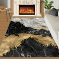thumbnail image 3 of Black Gold Marble Rug, Abstract Art Area Rugs For Living Room, Indoor Carpet Easy Clean Floor Mat Rug For Bedroom Bedside Under Kitchen Table, 3 of 7