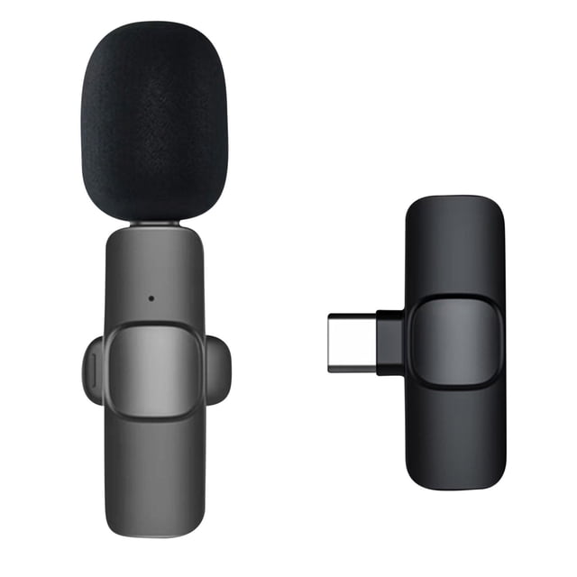 ICQOVD 2.4GHz Wireless Lavalier Microphone Audio Video Recording Mic for Type-C