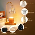thumbnail image 4 of Candle Warmer Lamp with Timer, Dimmable, Adjustable Height - Electric Top Down Melting for All Jar Candles - Home Decor Wax Melter Light in Amber (Includes 2 Halogen Bulbs), 4 of 10