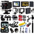thumbnail image 1 of Monster Digital Villain 1080P Ultra HD Action Sports Waterproof LCD WiFi Camera + Dive Housing + 32GB Memory + Head Strap + Adhesive Mounts + Case + Chest Strap + Car Charger + Selfie Stick + More, 1 of 7