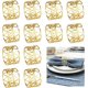 thumbnail image 1 of Elementos decorativos dorados con diseño de triángulo hueco descentrado, aspecto brillante y moderno de hierro metálico para decoración de mesa de cena de fiesta de bodas, juego de 12 piezas, 1 of 5