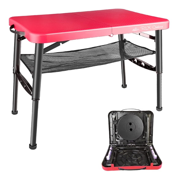 RLX Outdoors Portable Folding Small Coffee Table 25.8x17.5po, Height Adjustable, Anti-Slip Legs Daycare, Kindergarten, Camping, S