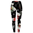 thumbnail image 4 of Mepaouo Women's Christmas Crossover Leggings High Waisted Santa Snowman Yoga Print Tights(Black,2XL), 4 of 4