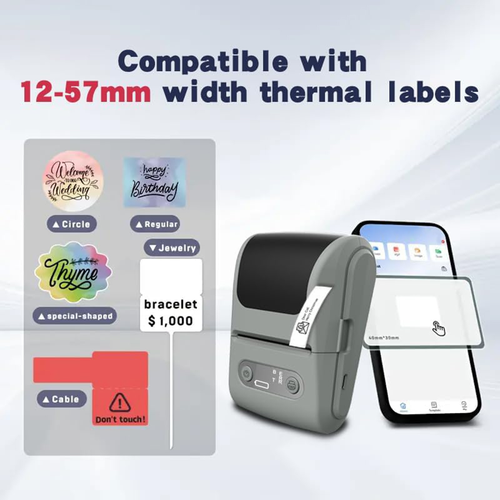 Wireless Portable Label Maker Machine With Fast Thermals Printing For Office Inventory Kitchen Storage And Baby Items