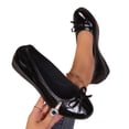 thumbnail image 4 of Women Dressy Flat Shoes Slip on Office Work Shoes with Front Bowknot, Ladies Business Casual Comfortable Low Heels Shoes Outdoor Wear Versatile Plus-Size Loafers, 4 of 10