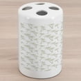 thumbnail image 1 of Tropical Ceramic Toothbrush Holder, Tropical Coconut Palm Trees Pattern Print Exotic Hawaiian Wild Lands Holiday Theme, Versatile Countertop for Bathroom, 4.5" X 2.7", Grey White, by Ambesonne, 1 of 4