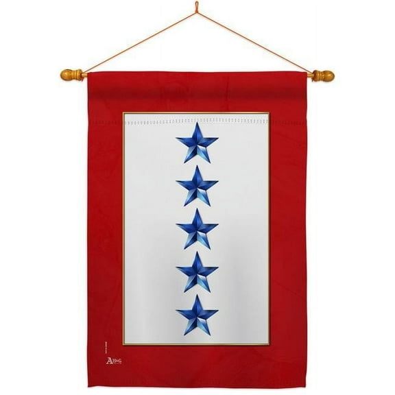 Americana Home & Garden HS141091-BO-03 28 x 40 in. Five Blue Stars House Flag Set Armed Forces Military Service Double-Sided Decorative Vertical Flags & Decoration Banner Garden Yard Gift