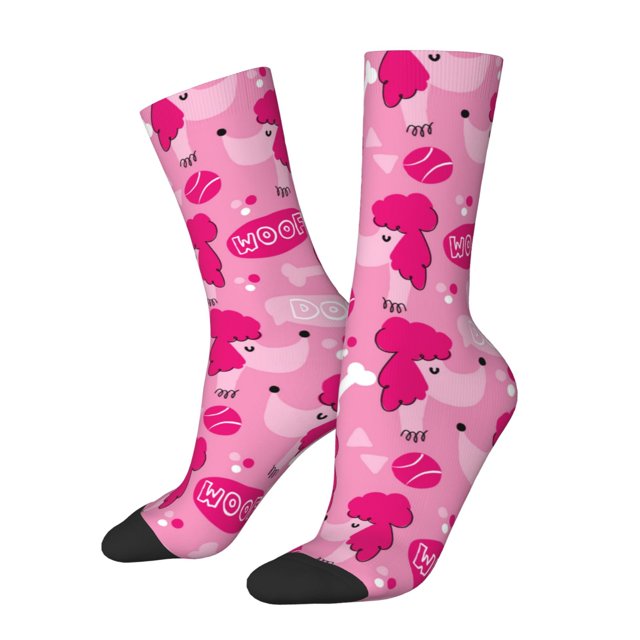 Balery Poodle Dog Calcetas Largas con Estampado para Hombre y Mujer – Suaves y Transpirables, Talla Única (US 5-11)