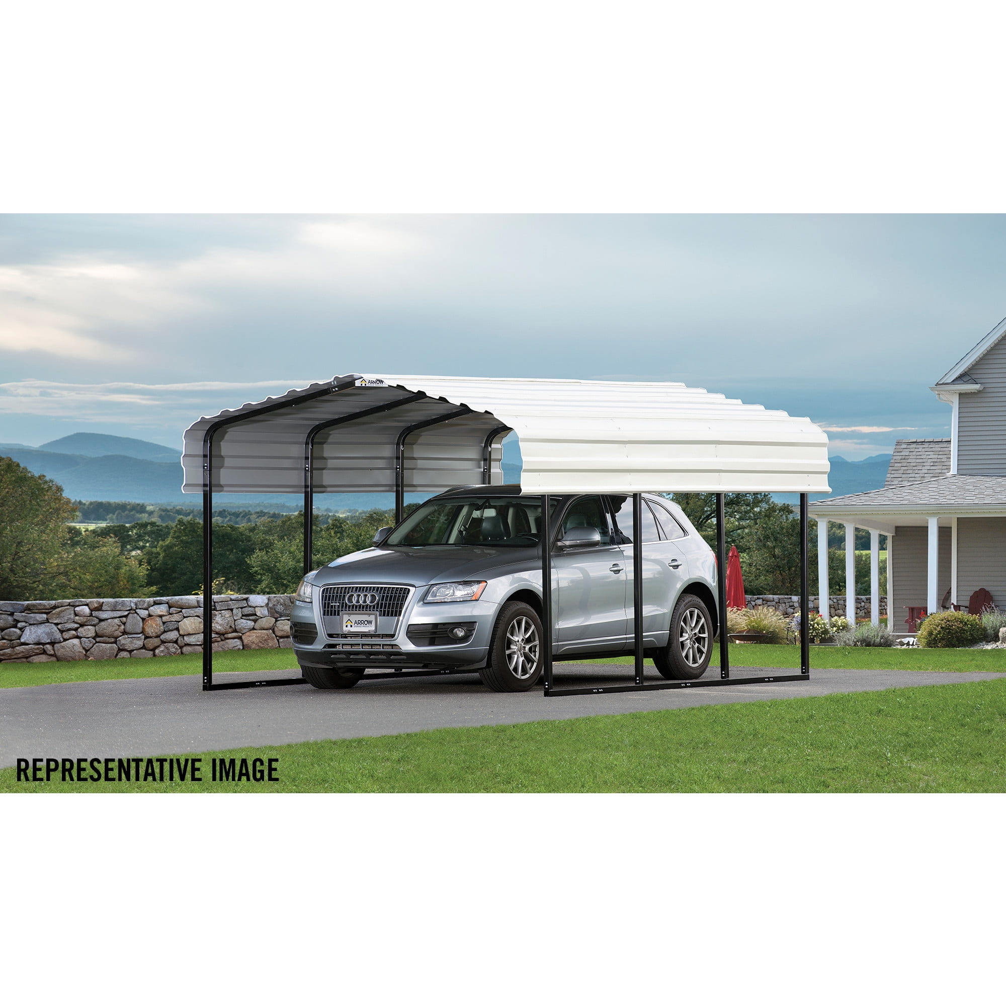Arrow 10 x 24 x 7 ft Eggshell Carport