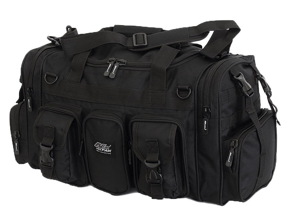 black tactical duffle bag