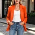 thumbnail image 2 of Purcolt Blazer for Women Lightweight Casual Boyfriend Notched Lapel Open Front Long Sleeve Jackets Suit Comfort Stretchy Slim Fit Business Work Office Outerwear, 2 of 7