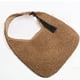 thumbnail image 5 of Bolso de hombro grande de paja suave tejido a mano con borlas negras, estilo bohemio, con asa de paja, estilo retro, para playa y verano, 5 of 7