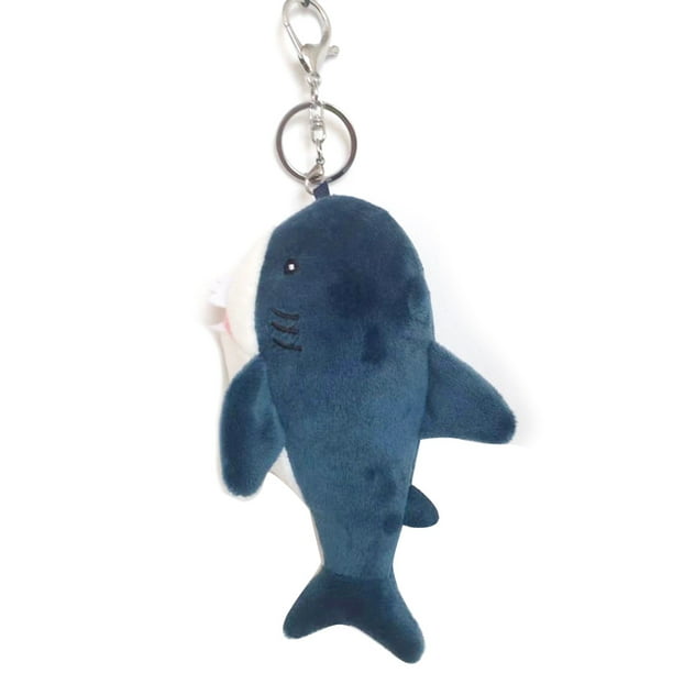 LLavero de peluche de tiburón mini lindo de 15 cm, colgante de juguete, muñeco de peluche de tiburón de dibujos animados suave, mochila, llavero, bolsa, colgante