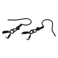 thumbnail image 3 of 10 pc 304 Stainless Steel Hooks Ear Wire with Ice Pick Pinch Bails Electrophoresis Black 27x20mm 21 Gauge Pin: 0.7mm, 3 of 3