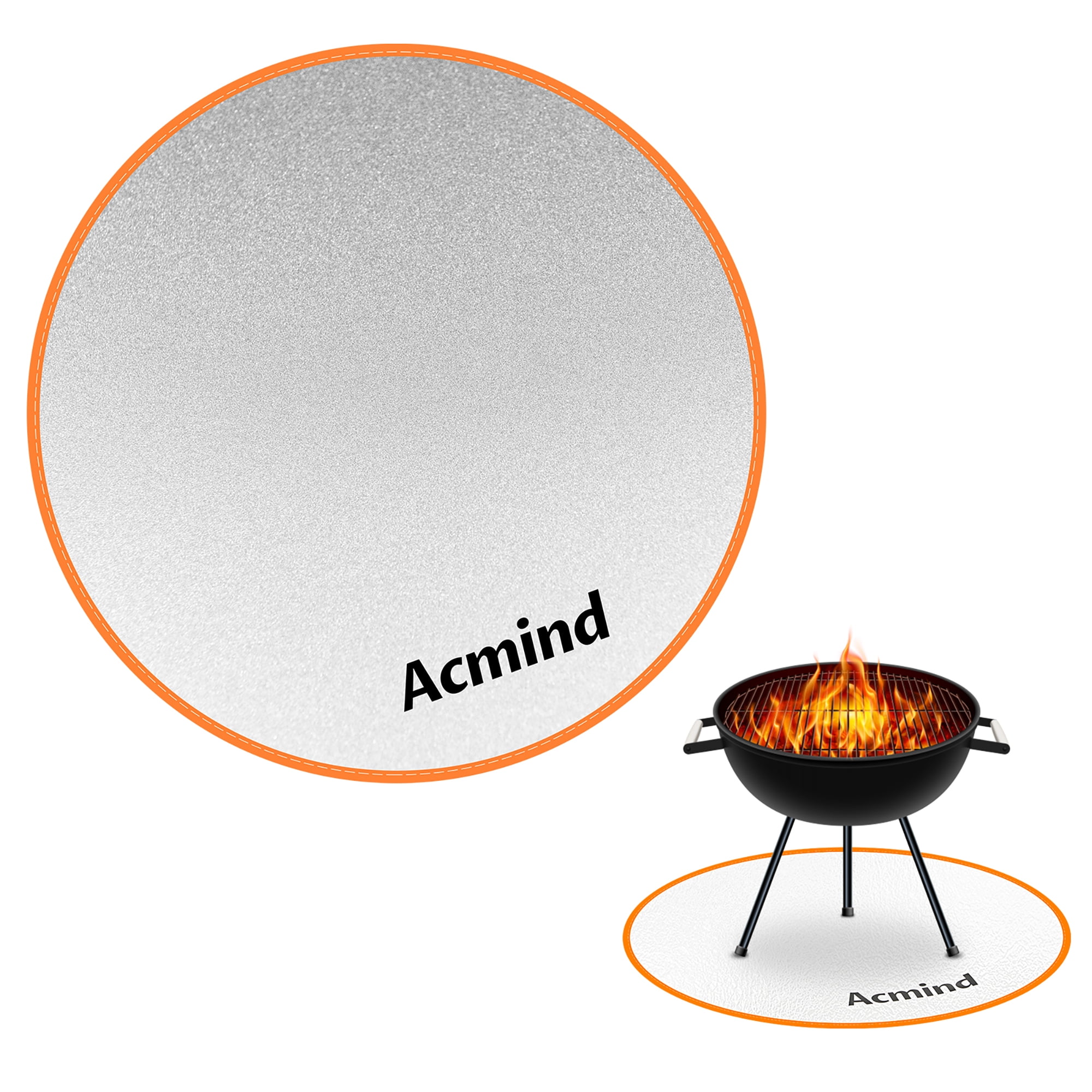 Acmind 24 inch Fire Pit Mat, Fireproof Grill Mat Round, Double Sided