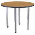 thumbnail image 6 of ECR4Kids 36in Round Everyday T-Mold Adjustable Activity Table Oak/Navy/Silver - Super Leg, 6 of 8