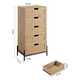 thumbnail image 2 of Moderno natural rattan 5-cajón de madera chest: estilo rural almacenamiento gabinete con metal legs para dormitorio, sala de estar, o entrada, 2 of 8