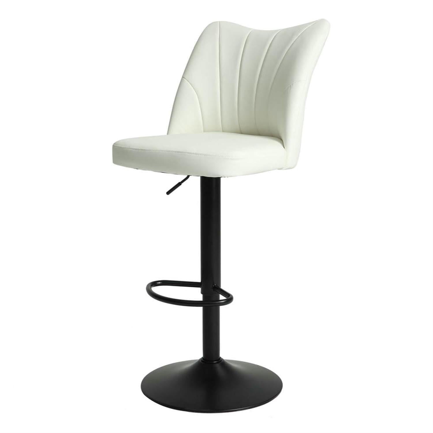 Demi Bonn 44" Adjustable Counter Height Bar Stools Set of 2, Swivel Barstools with Back, Kitchen Island Countertop Chairs for Dining Room, White