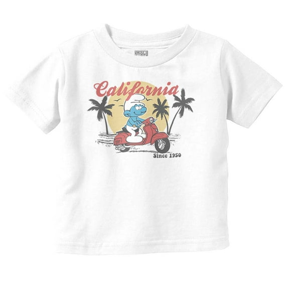The Smurfs California Moped Adventure Toddler Boy Girl T Shirt Infant Toddler Brisco Brands 6M