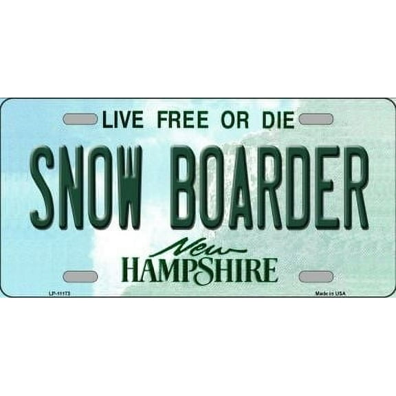Smart Blonde LP-11173 6 x 12 in. Snow Boarder New Hampshire Novelty Metal Vanity License Plate Tag