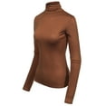 thumbnail image 3 of MixMatchy Women's Long Sleeve Turtleneck Lightweight Pullover Slim Fit Top, 3 of 4