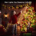 thumbnail image 3 of Fohil 20 Ft Solar Star String Lights, 40 LED Waterproof Solar Christmas Star Lights, 8 Lighting Modes Solar String Lights Outdoor for Garden Balcony Lawn Yard Christmas Decoration, 3 of 7