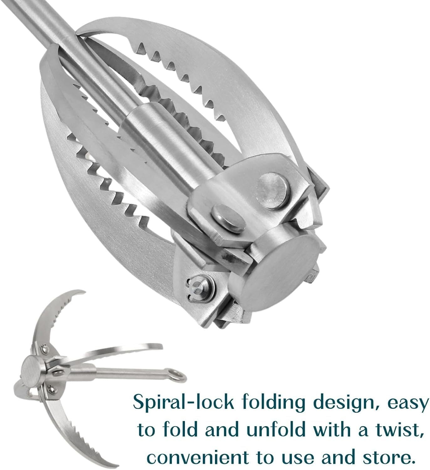 FASTBIRD Grappling Hook, Stainless Steel Folding Grappling Hook Rock Climbing Claw Survival Tool Equipment