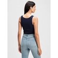 thumbnail image 3 of Camiseta sin mangas GAP acanalada para mujer, uniforme azul marino, talla XS, 3 of 6