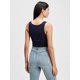 thumbnail image 3 of Camiseta sin mangas GAP acanalada para mujer, uniforme azul marino, talla XS, 3 of 6