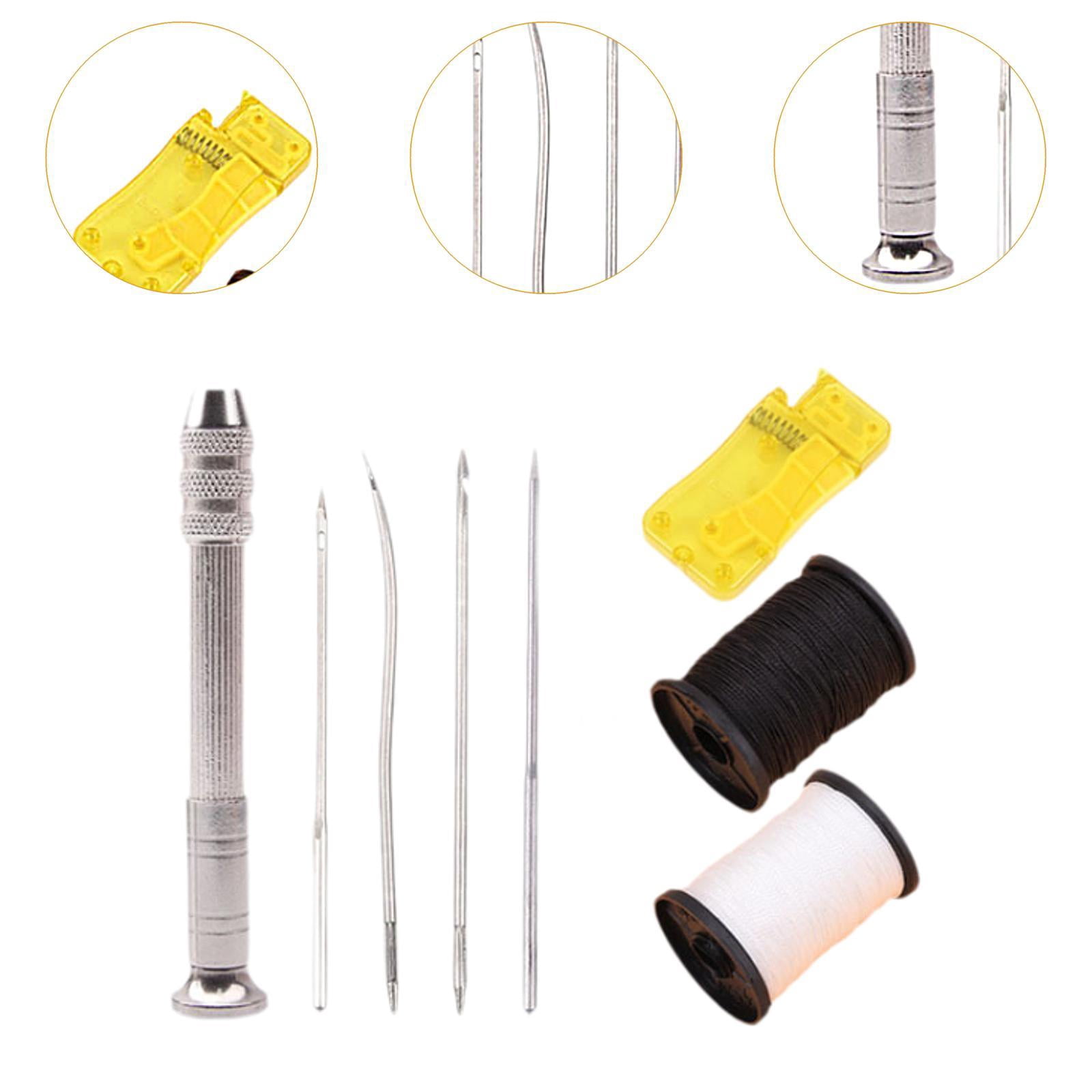 HILABEE 5x Leather Sewing Awl Set Shoe Repair Tool Kit Sewing Needles Replaceable Punch Stitching Needles for Upholstery Process
