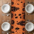 thumbnail image 6 of Halloween Orange Table Runner - 60 Inch Long, Kitchen Dining Table Runner Dresser Scarves, Spooky Ghost Castle Pumpkin Plaid Farmhouse Decor for Coffee Tables Wedding Party Banquet, 6 of 8
