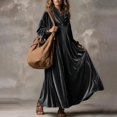 thumbnail image 5 of Jowdiw Velvet Dress for Women Plus Size Long Sleeve Cowl Neck Loose A Line Maxi, 5 of 6