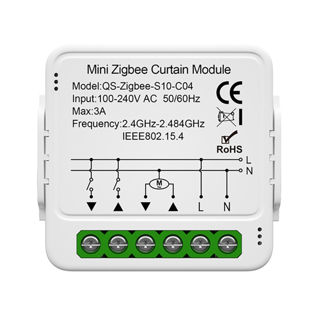 Módulo de Cortina Tuya Zigbee Módulo de Interruptor de Cortina Mini Inteligente Soporte para Hogar Inteligente Control de Voz