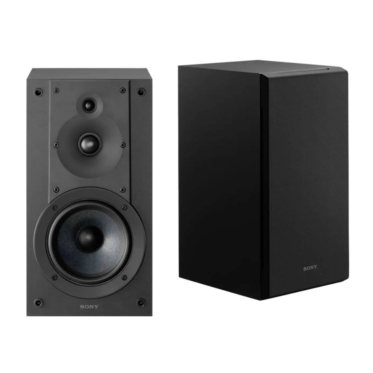 Sony 3-Way 3-Driver Hi-Res Audio Bookshelf Speakers (Pair) with 3-Way Floorstanding Single Speaker System (Pair) Bundle