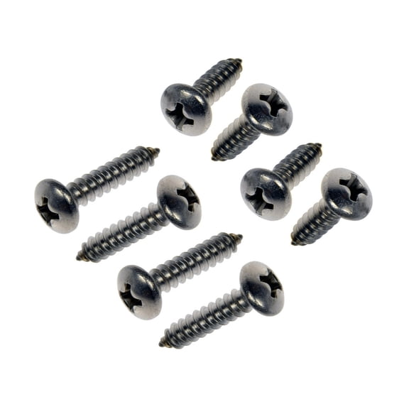 KarParts360 Self Tapping Screws | Stainless Steel Material | Clear, Zinc Finish | Coarse Thread | Phillips Drive Style | Pan Head Shape | 8 Pieces