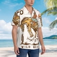 thumbnail image 3 of Fotbe Cowboy Up Vintage Wild West Camisa Hawaiana para Hombre Unisex – Camisa Casual de Verano con Botones de Manga Corta de Algodón y Lino,Medium, 3 of 7