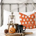 thumbnail image 2 of Spooky Ghost Orange Halloween Throw Pillow Covers 18x18 Set of 2 Cute Halloween Fall Indoor Outdoor Farmhouse Decorations Decorative Throw Pillows Cases for Home Living Room Couch Decor, 2 of 6