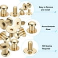 thumbnail image 3 of Uxcell 30 Set 8*7.5*6mm Spikes for Clothes Screw Flat Head Spikes Rivets Metal Light Gold, 3 of 6