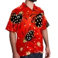 thumbnail image 2 of Seven Starred Ladybird Men's Short Sleeve Casual Printed Button Down Beach Shirts Hawaiian Style Unisex Summer Shirt, 2 of 6