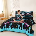 thumbnail image 3 of Manfei Baseball Ice Cream 7-Piece Twin Bedding Sets,Letter K Monogrammed Bedding Comforter Set For Boys Girls Reversible, 3 of 6