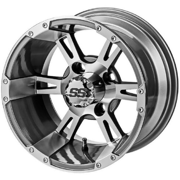 LSI Raptor 12x7 Golf Cart Wheel - Gunmetal/Machined 3 4 [12180]