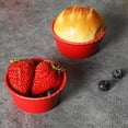 thumbnail image 3 of Ceramic Ramekins,4oz Souffle Dishes Bakeware Set for Home Kitchen Set of 6,Red, 3 of 5
