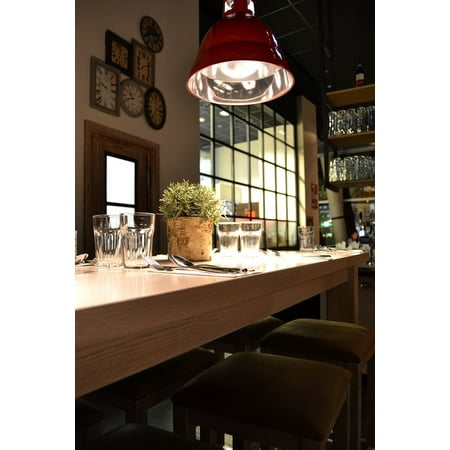LAMINATED POSTER High Table Industrial Design Interior Restaurant Poster Print 24 x