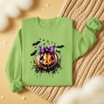 thumbnail image 5 of SuTry Women's Halloween Tops Bowknot Pumpkin Printed Long Sleeved Crew Neck Hoodless Sweatshirt Fashionable Modern Look Blouses(Green,S), 5 of 5