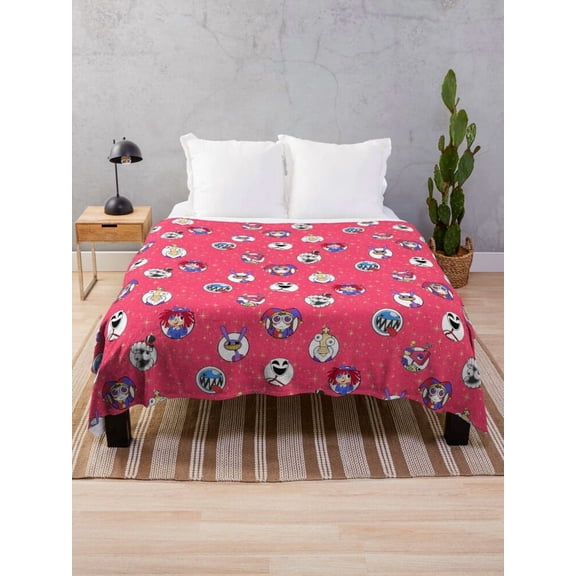 The Amazing Digital Circus Flannel Blanket, Soft & Warm Cozy Bed Throw - Size 30x40