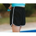 thumbnail image 3 of Boys UPF 50+ Classic Surf Style Boys Swim Shorts - Mid-Thigh Length | Black w/ White, 3 of 4