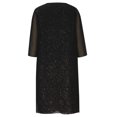 thumbnail image 5 of ZQGJB Womens Two-Piece Set Sparkly Midi Dress with Long Sleeve Cardigan Loose Elegant Chiffon Sleeveless Plus Size Wedding Guest Dresses Suit Black XXL, 5 of 6