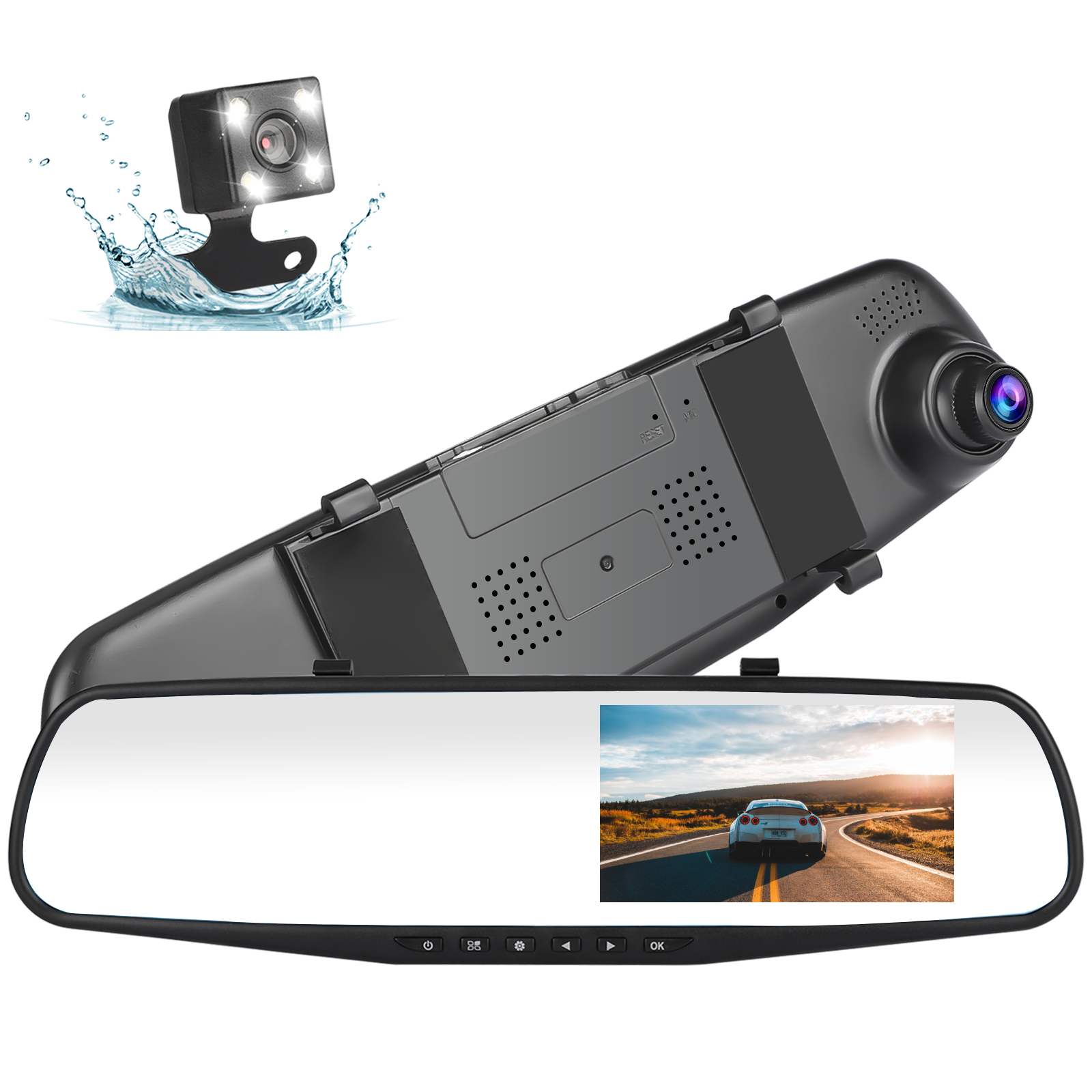 ついに入荷 Backup Camera System with Frameless Replacement Mirror Monitor by  Rear View Safety