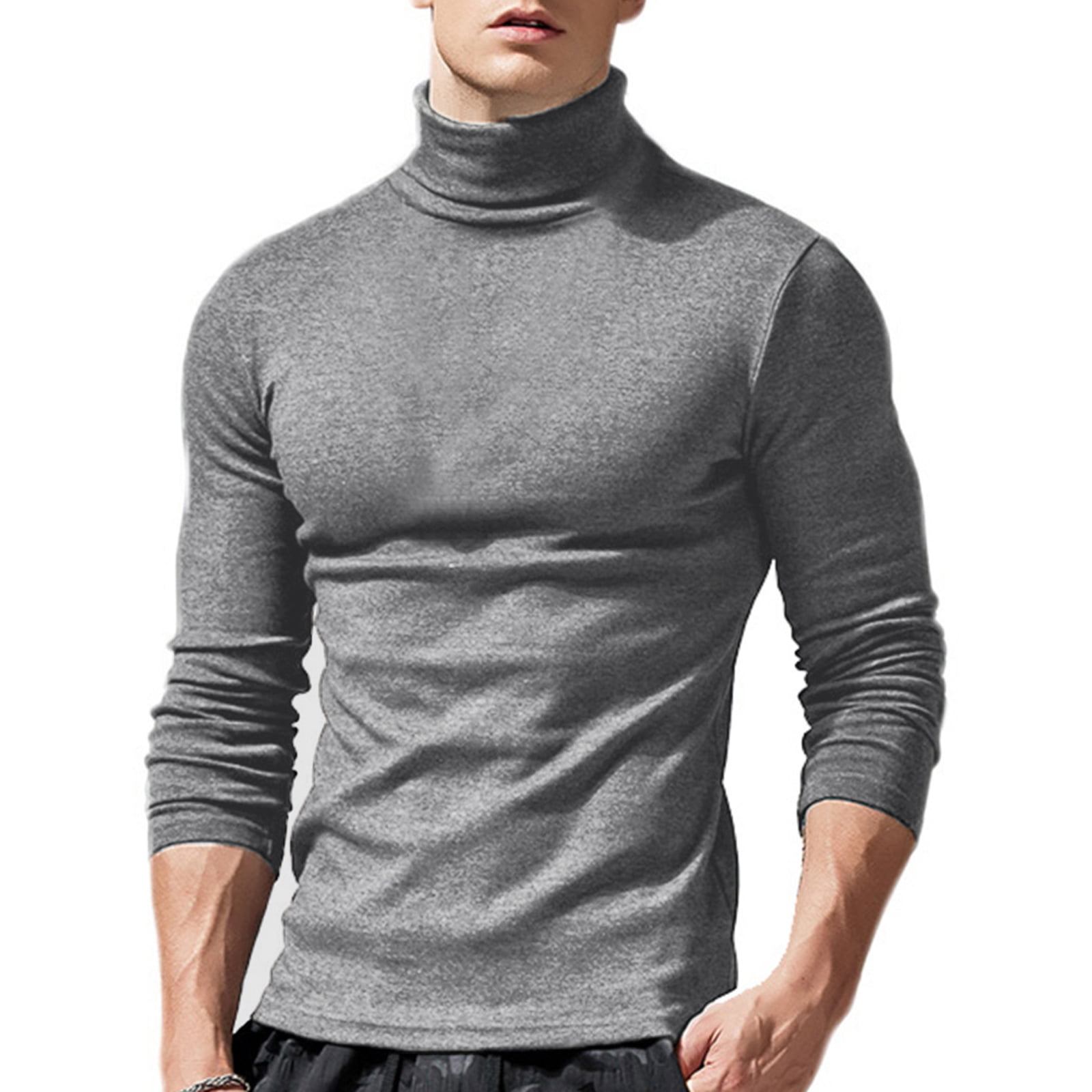 Men's high neck slim pullover sweater minimercadoazevedo.com